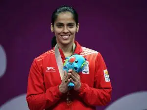 Saina with the gold medal at the 2018 Gold Coast Commonwealth Games KreedOn